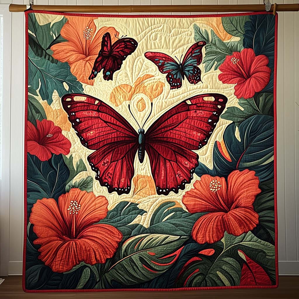 Butterfly Haven Art Quilt Hanging - Baby (30" x 40")