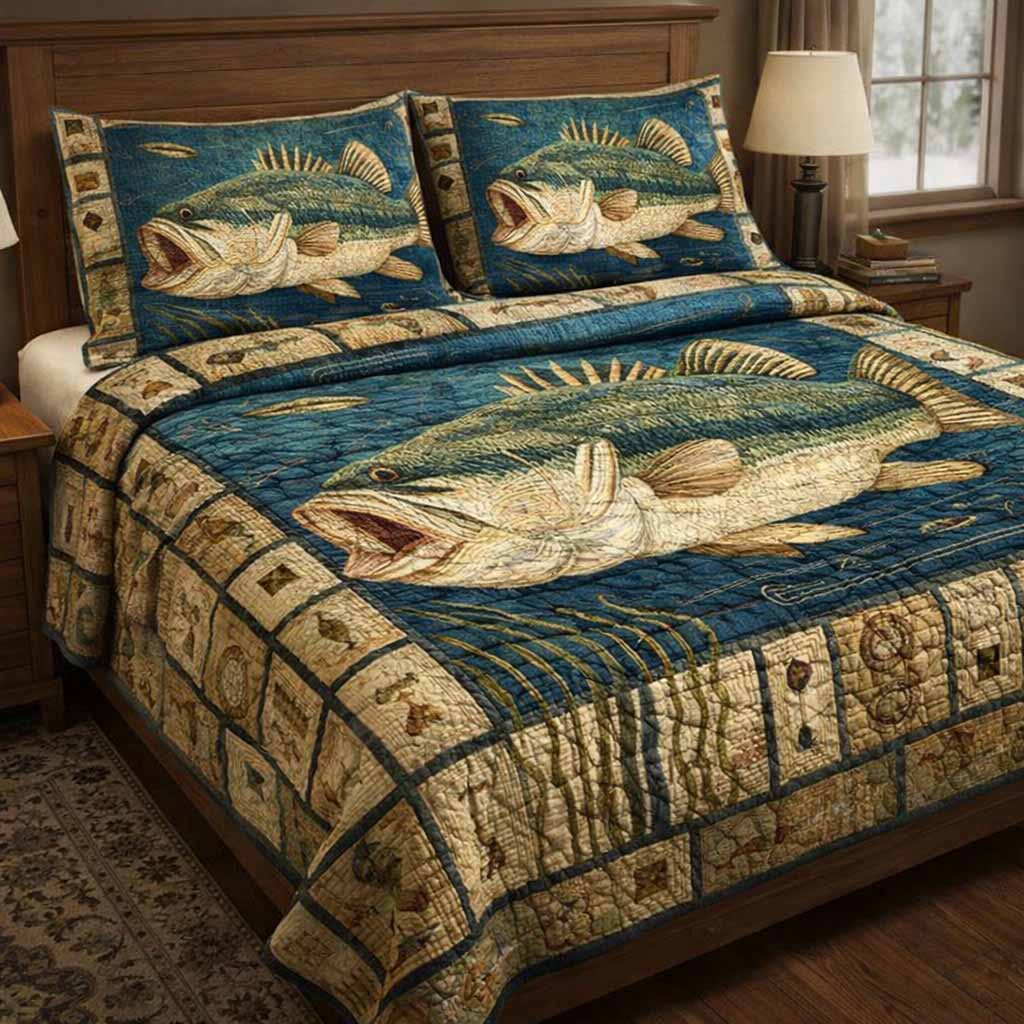 Cabin Catch 3-Piece Quilted Bedding Set - Single (59" x 70")