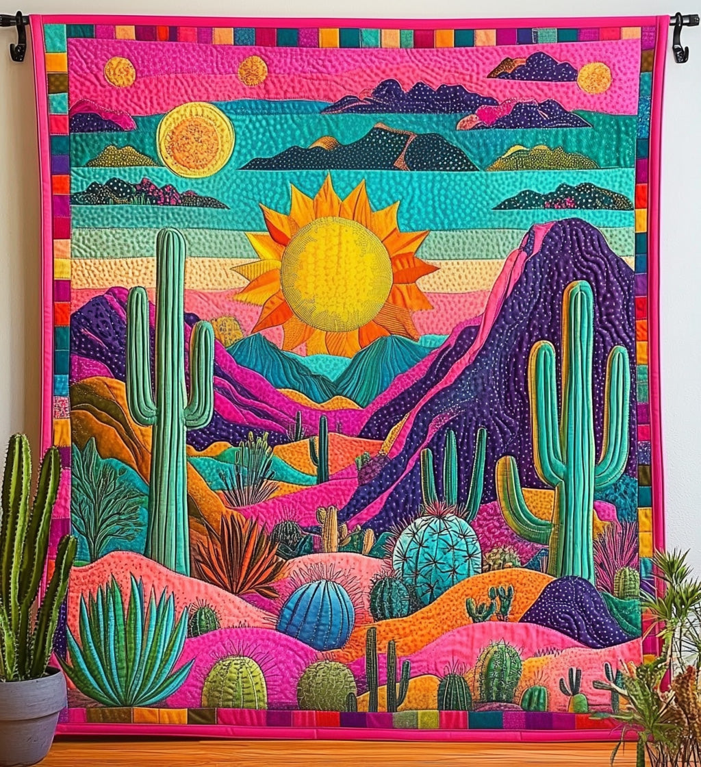 Cactus Comfort Quilted Blanket - Throw (55" x 60")
