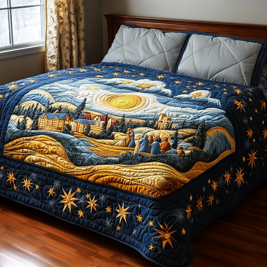 Calm And Bright Quilted Blanket - Throw (55" x 60")