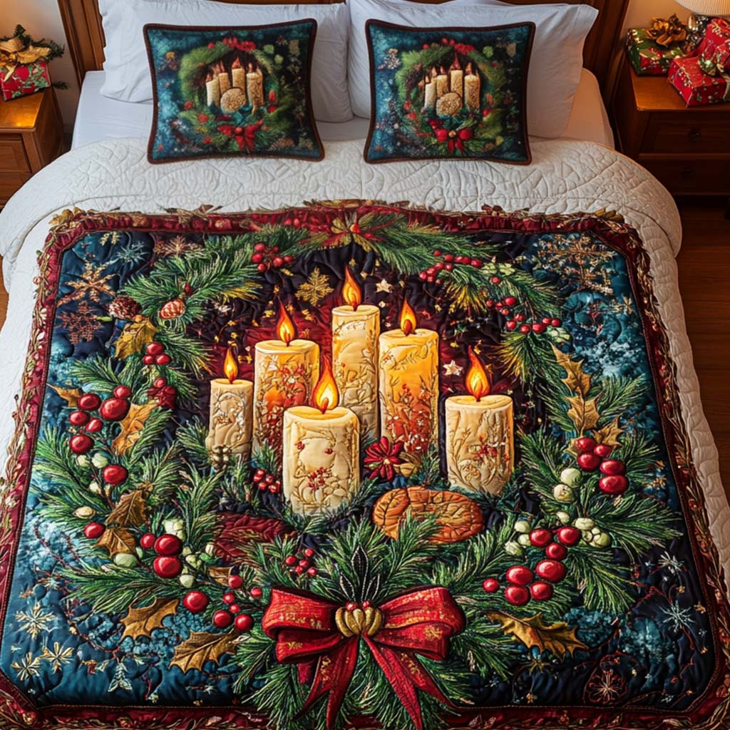 Candlelight Glow 3-Piece Quilted Bedding Set - Single (59" x 70")