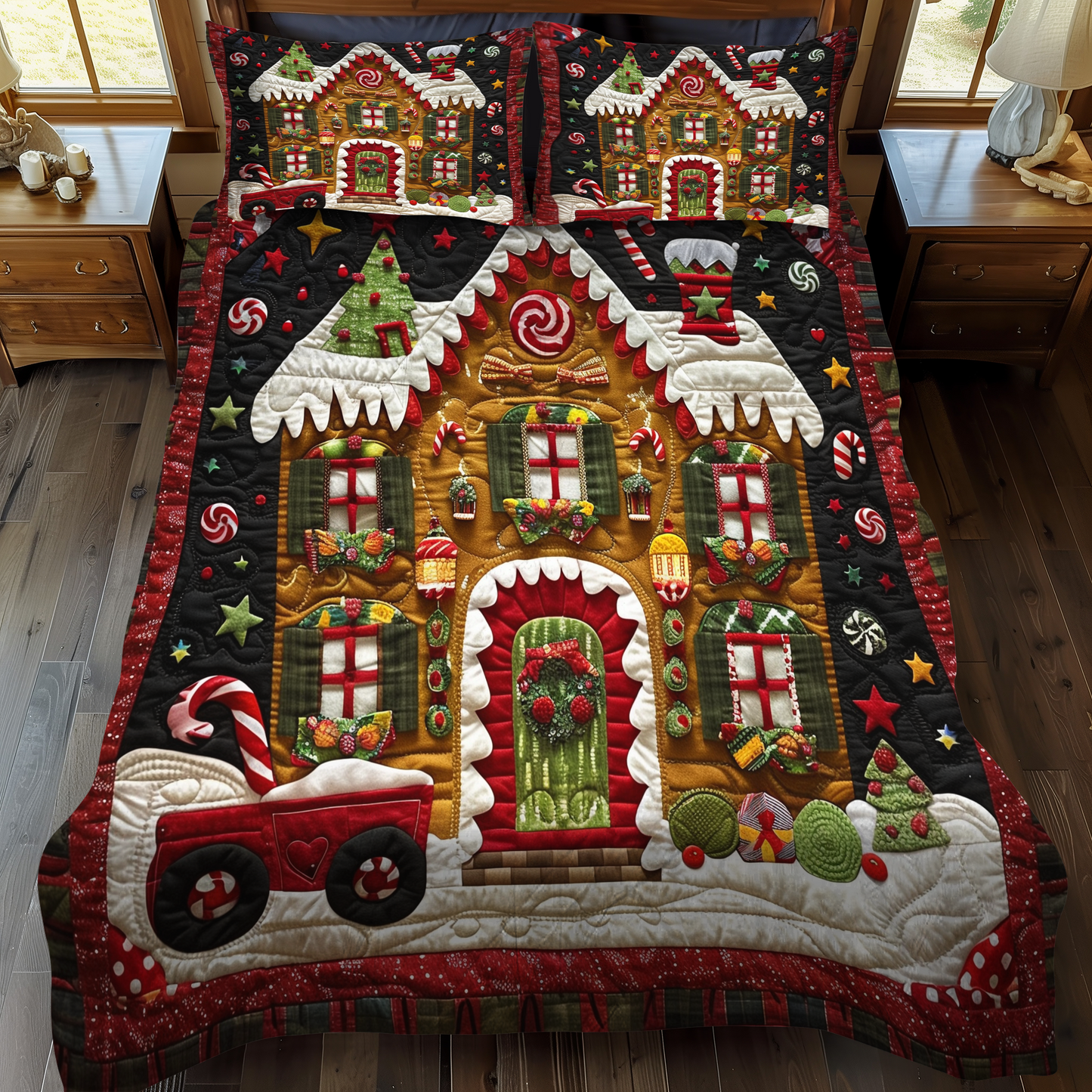 Candy Wonderland 3-Piece Quilted Bedding Set - Single (59" x 70")