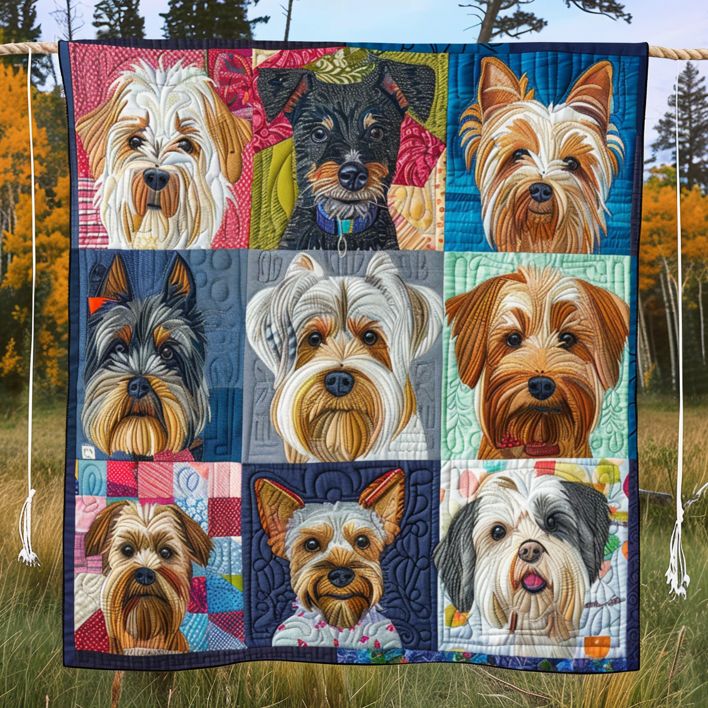 Canine Collection Quilted Blanket - Throw (55" x 60")