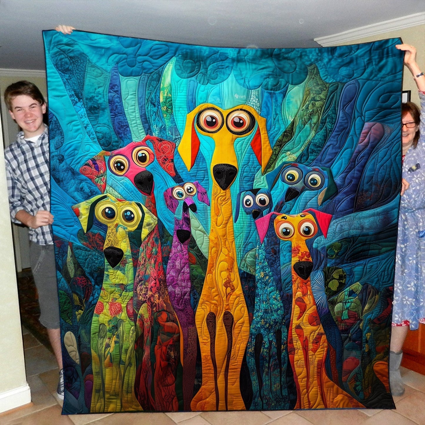Canine Chronicles Quilted Blanket - Throw (55" x 60")