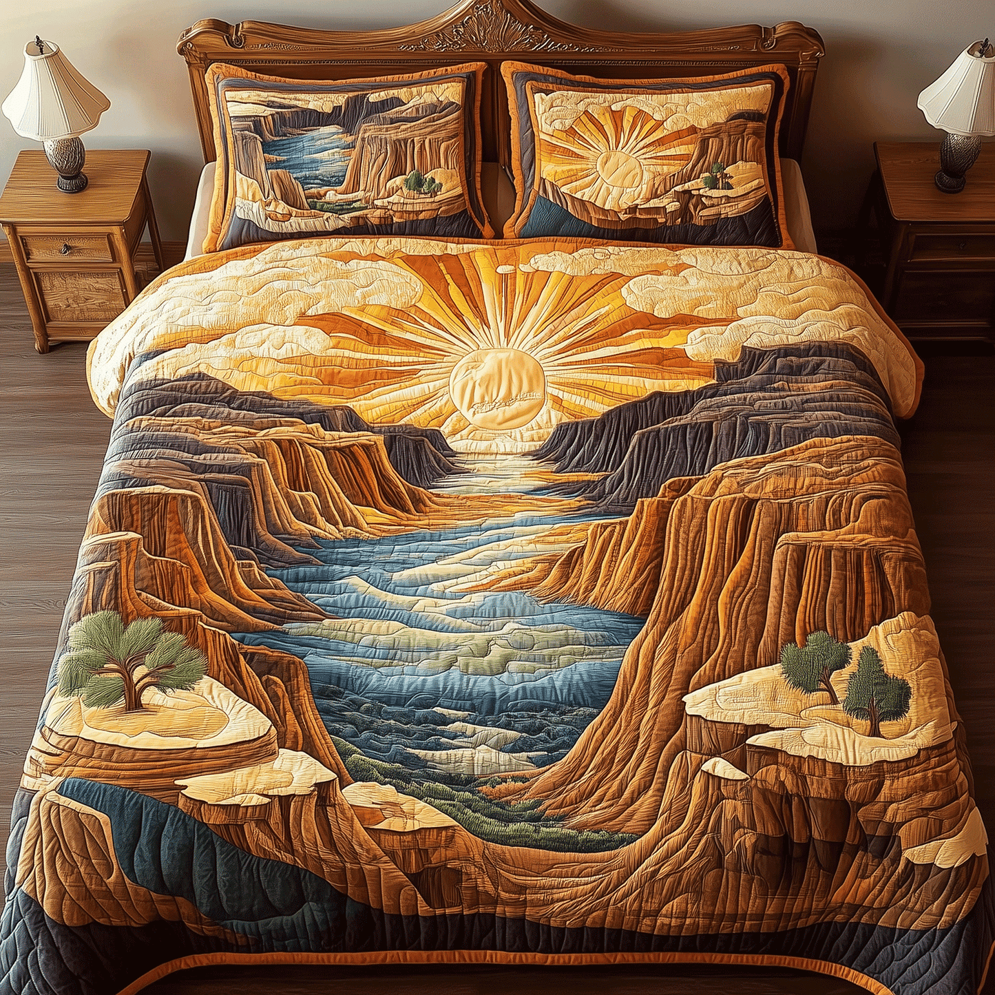 Canyon Bliss 3-Piece Quilted Bedding Set - Single (59" x 70")