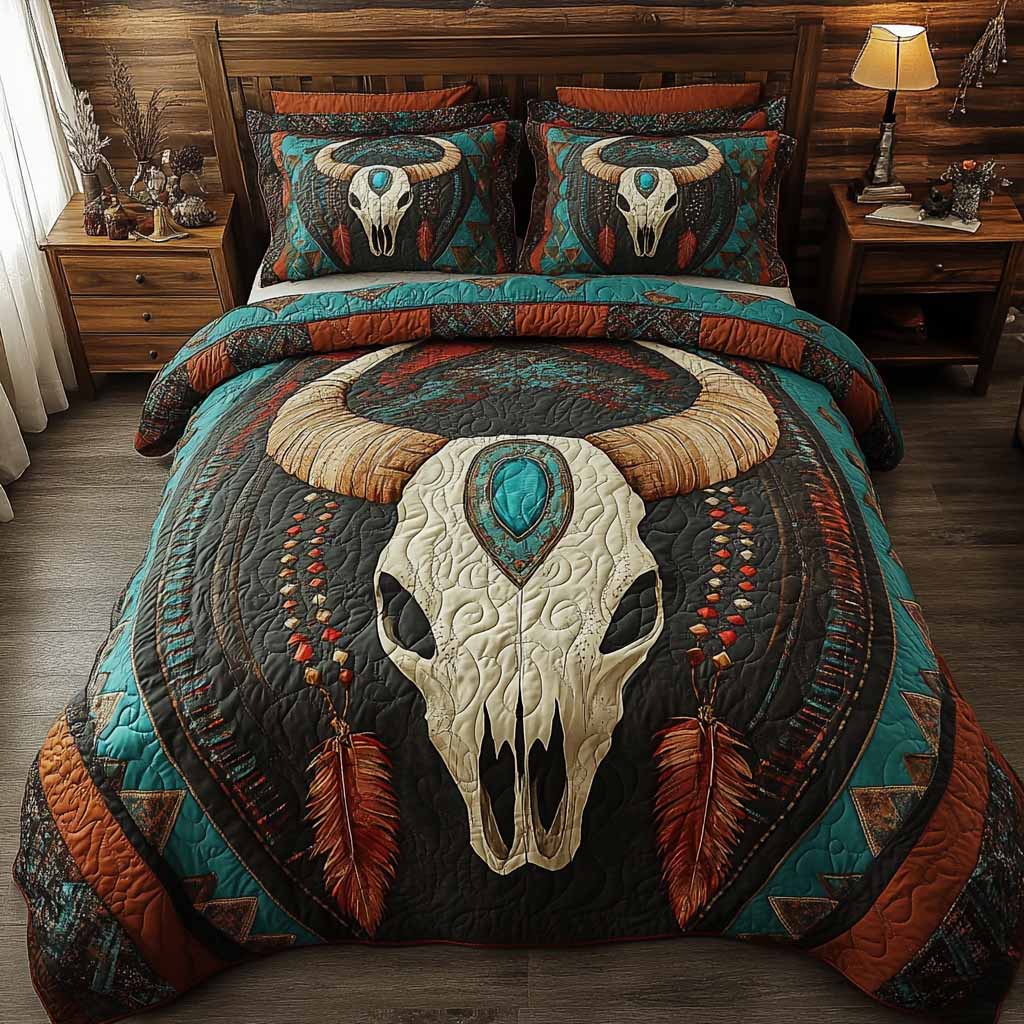 Canyon Emblem 3-Piece Quilted Bedding Set - Single (59" x 70")