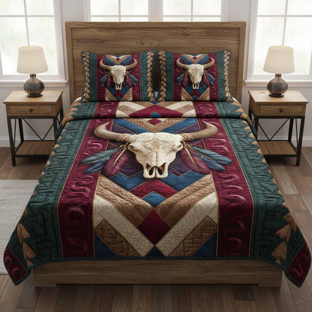 Canyon Spirit 3-Piece Quilted Bedding Set - Single (59" x 70")