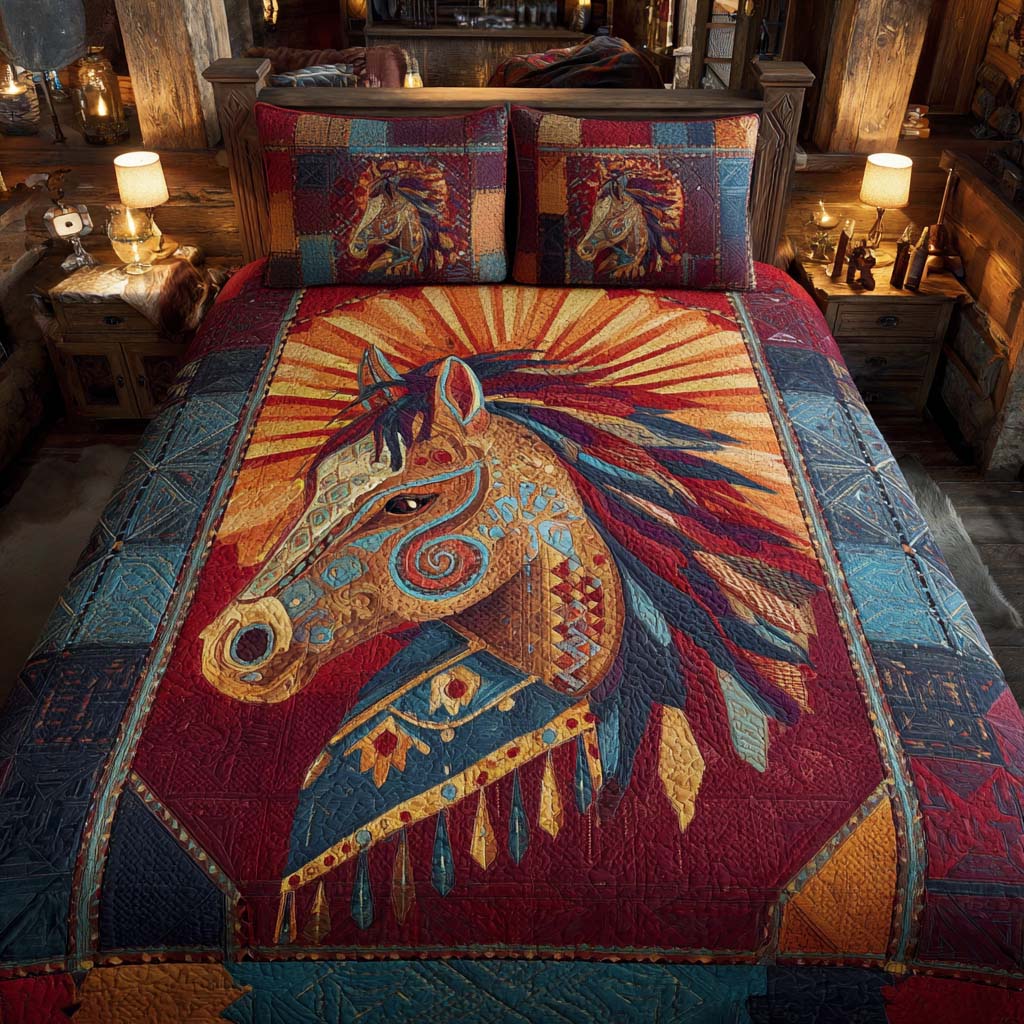 Canyon Spirit Totem 3-Piece Quilted Bedding Set - Single (59" x 70")