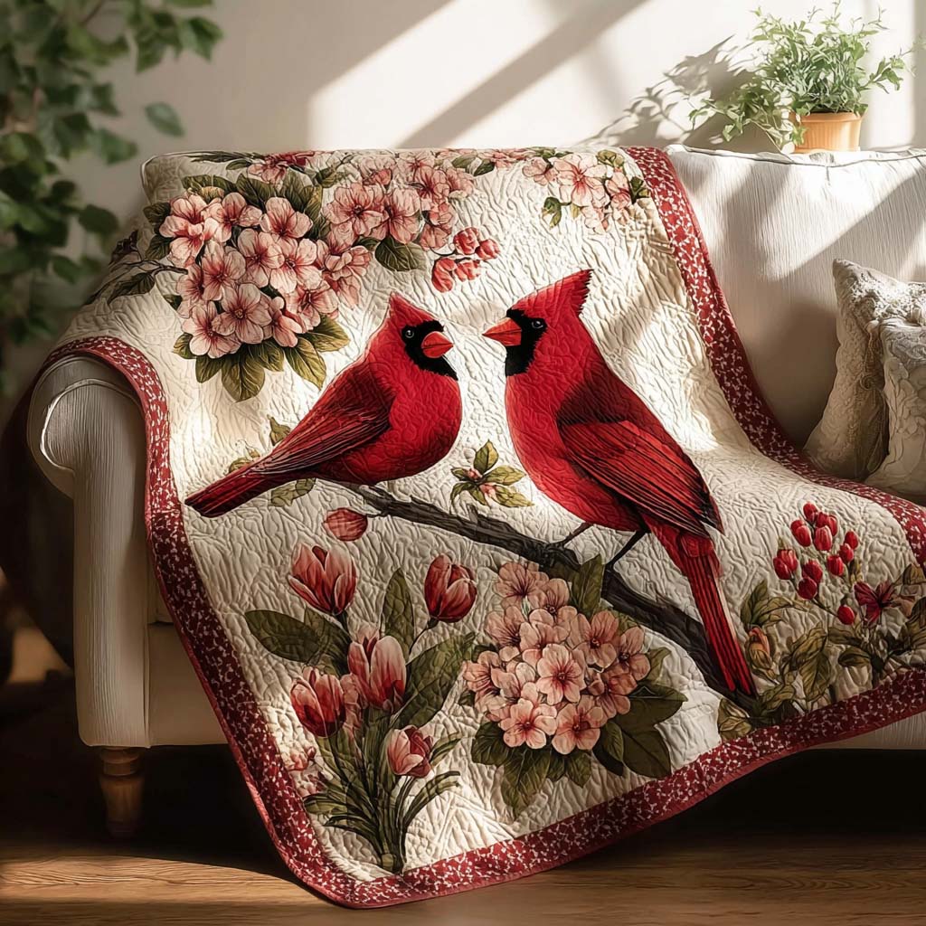 Cardinal Blossom Quilted Blanket - Baby (30" x 40") - Pack 1