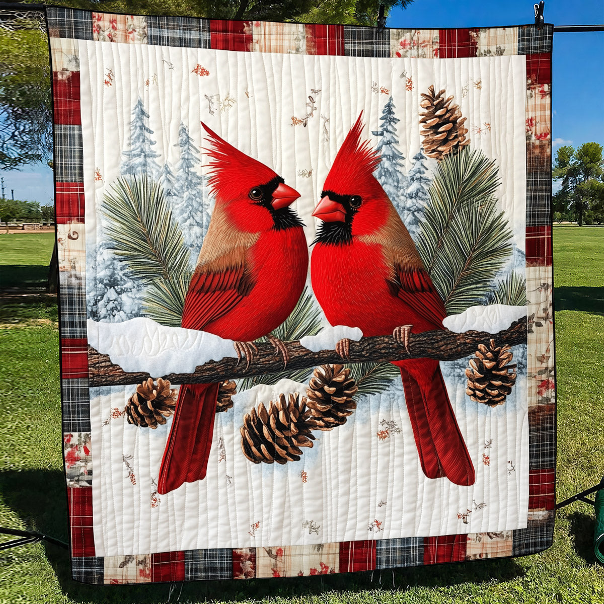 Cardinal Companions Quilted Blanket - Throw (55" x 60")