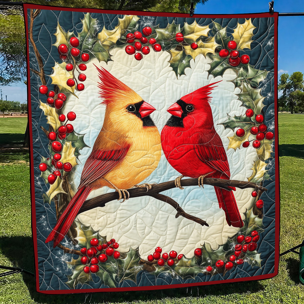Cardinal Cuddle Quilted Blanket - Throw (55" x 60")
