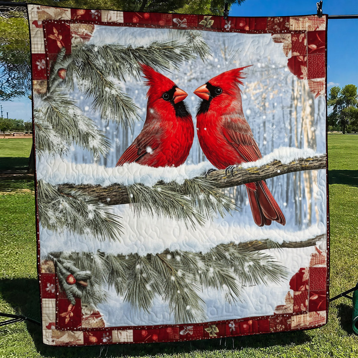Cardinal Dreams Quilted Blanket - Throw (55" x 60")