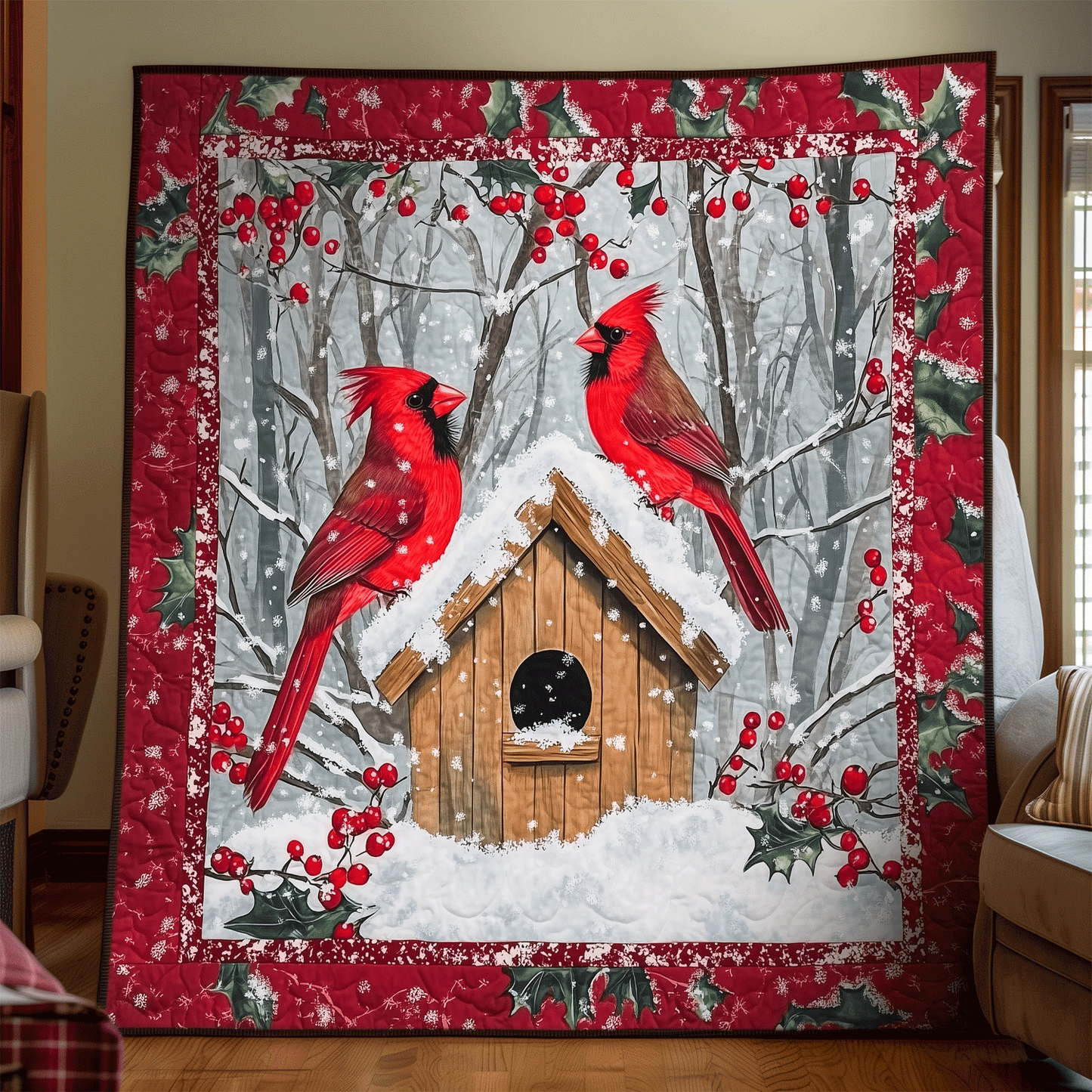 Cardinal Haven Quilted Blanket - Throw (55" x 60")