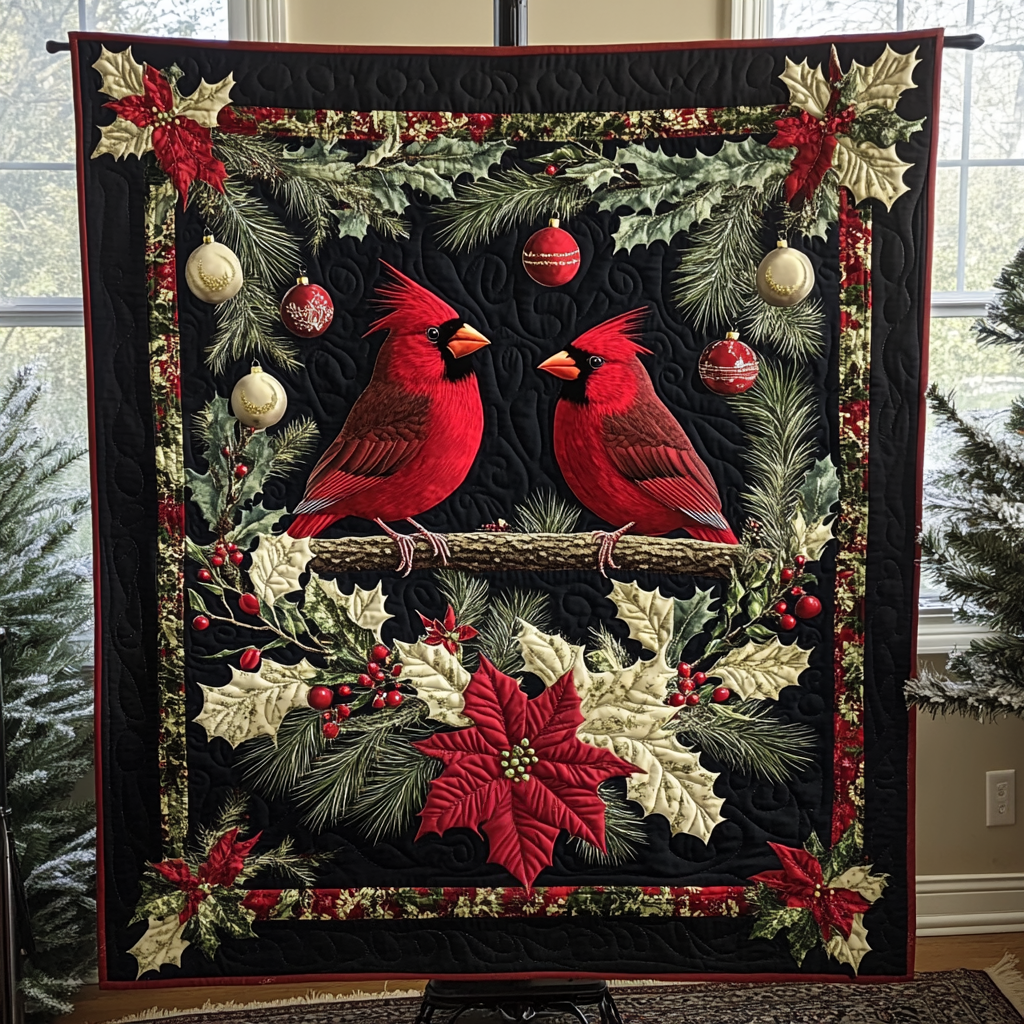 Cardinal Nestle Quilted Blanket - Throw (55" x 60")