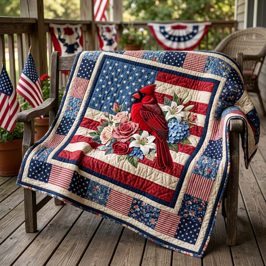 Cardinal Republic Bloom Quilted Blanket - Baby (30" x 40") - Pack 1