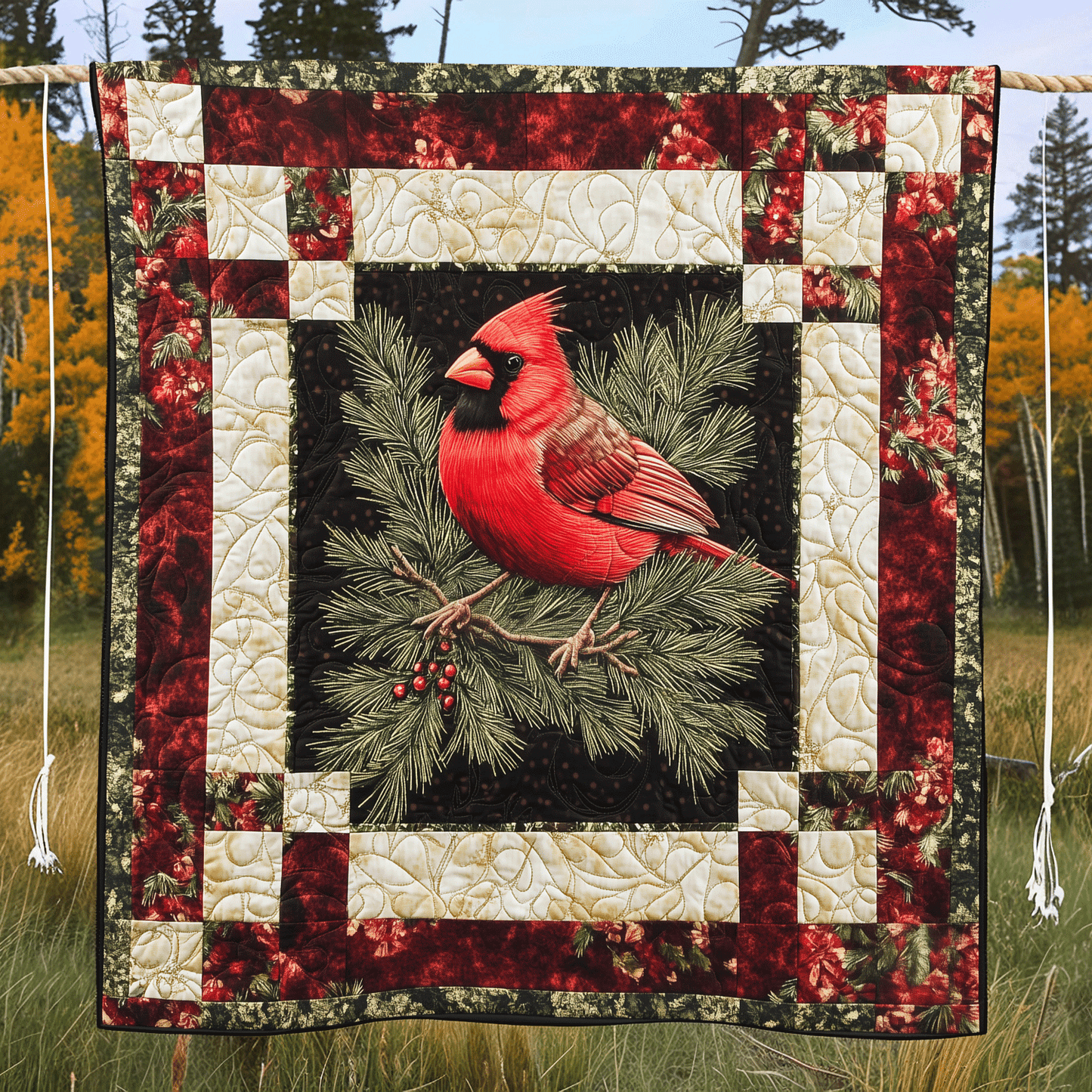 Cardinal Song Quilted Blanket - Throw (55" x 60")