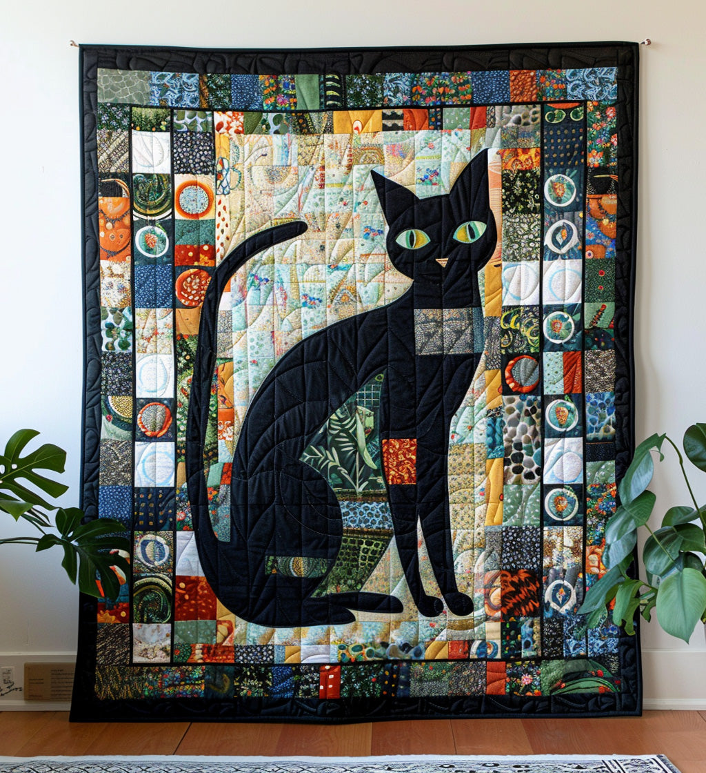 Cat Harmony Quilted Blanket - Throw (55" x 60")