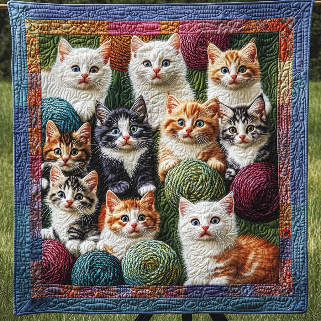 Cat Companionship Quilted Blanket - Throw (55" x 60")