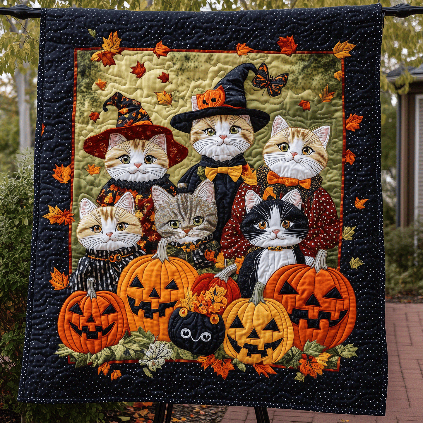 Cat Coven Halloween Quilted Blanket - Throw (55" x 60")