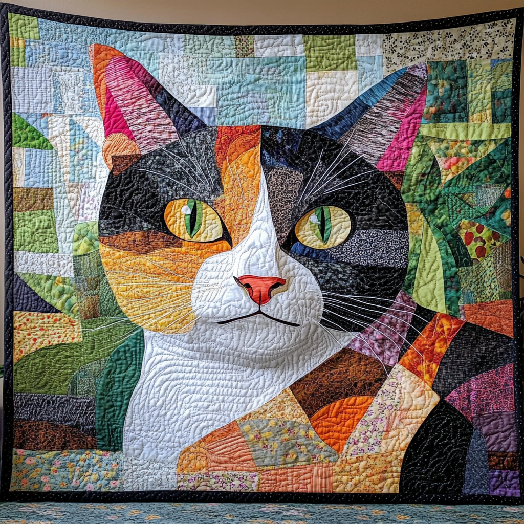 Cat Cozy Hideaway Quilted Blanket - Throw (55" x 60")