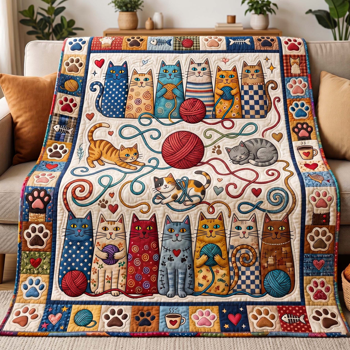 Cat Friends Quilted Blanket - Baby (30" x 40") - Pack 1