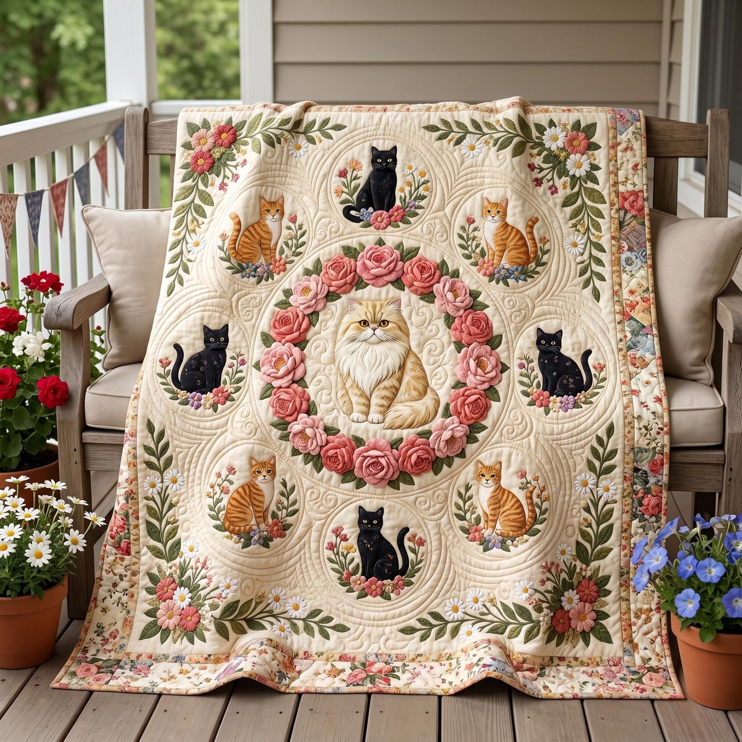 Cat Harmony Quilted Blanket - Baby (30" x 40") - Pack 1