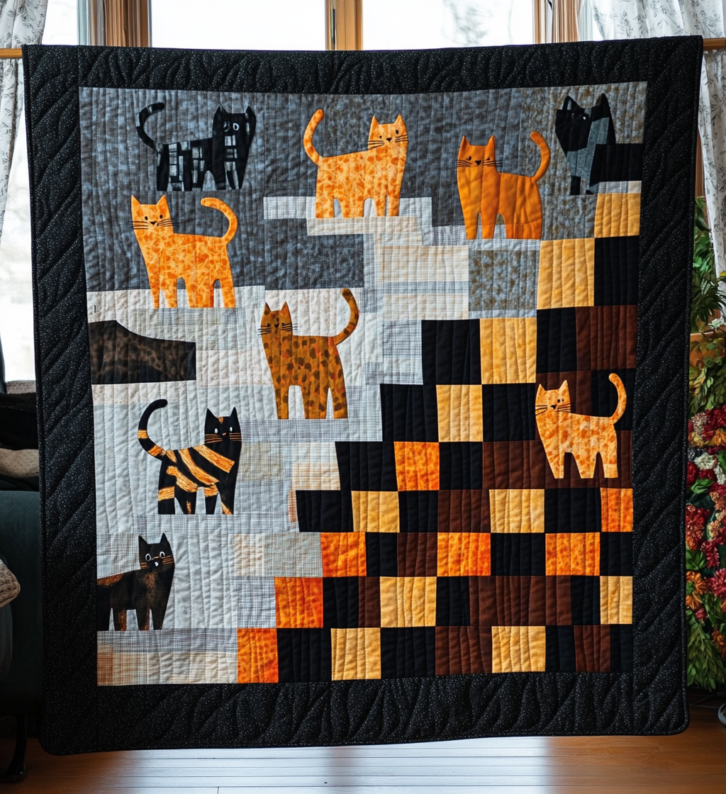 Cat Kingdom Quilted Blanket - Throw (55" x 60")
