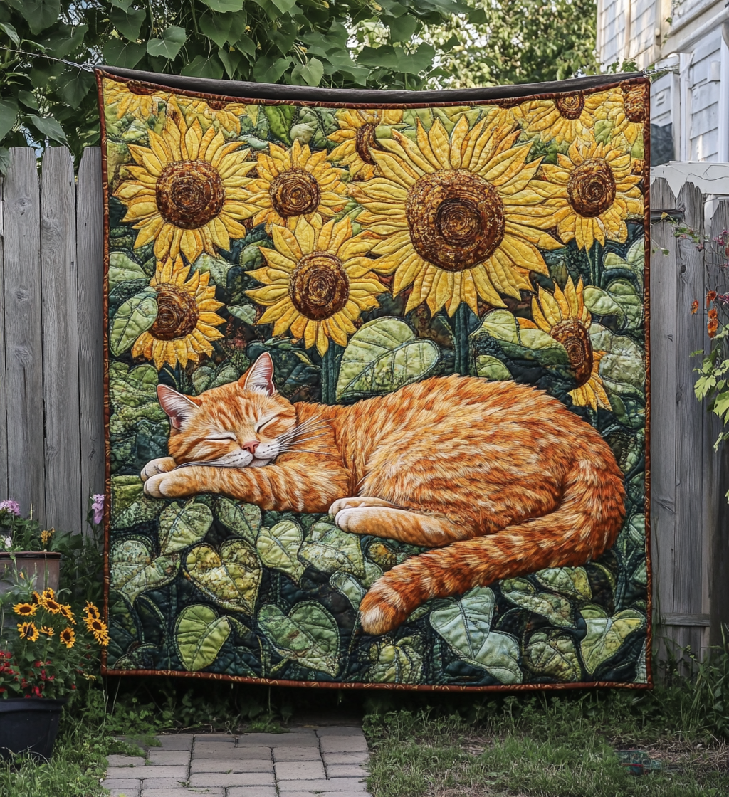 Cat Nap Cozy Quilted Blanket - Throw (55" x 60")