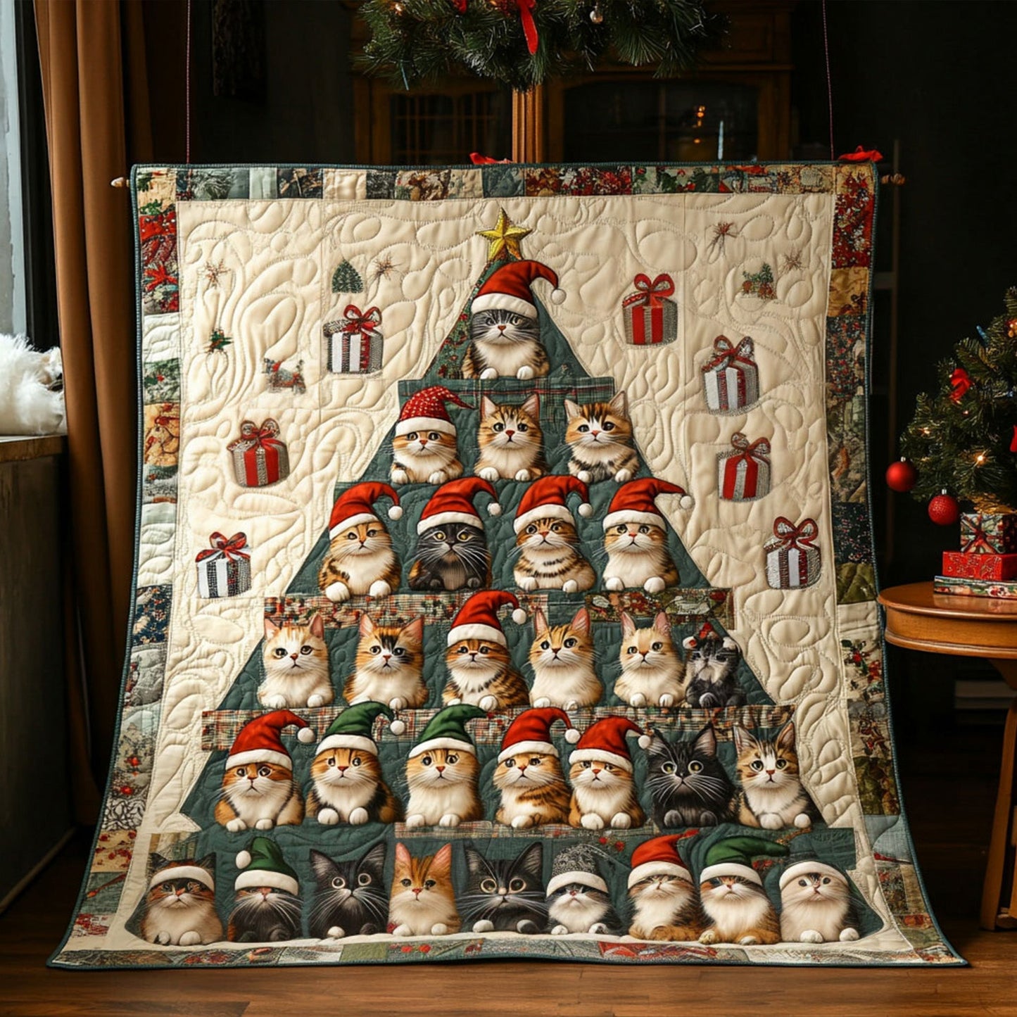 Cat Nap Haven Quilted Blanket - Throw (55" x 60")