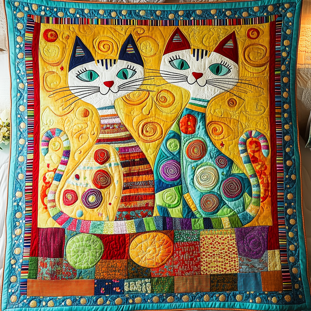 Cat Nap Quilted Blanket - Throw (55" x 60")
