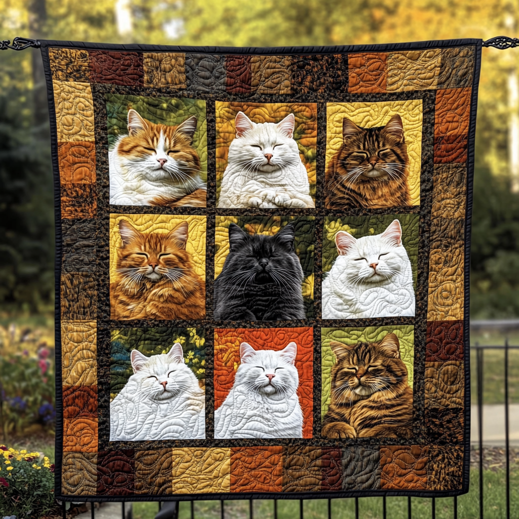 Cat astrophic Beauty Quilted Blanket - Throw (55" x 60")