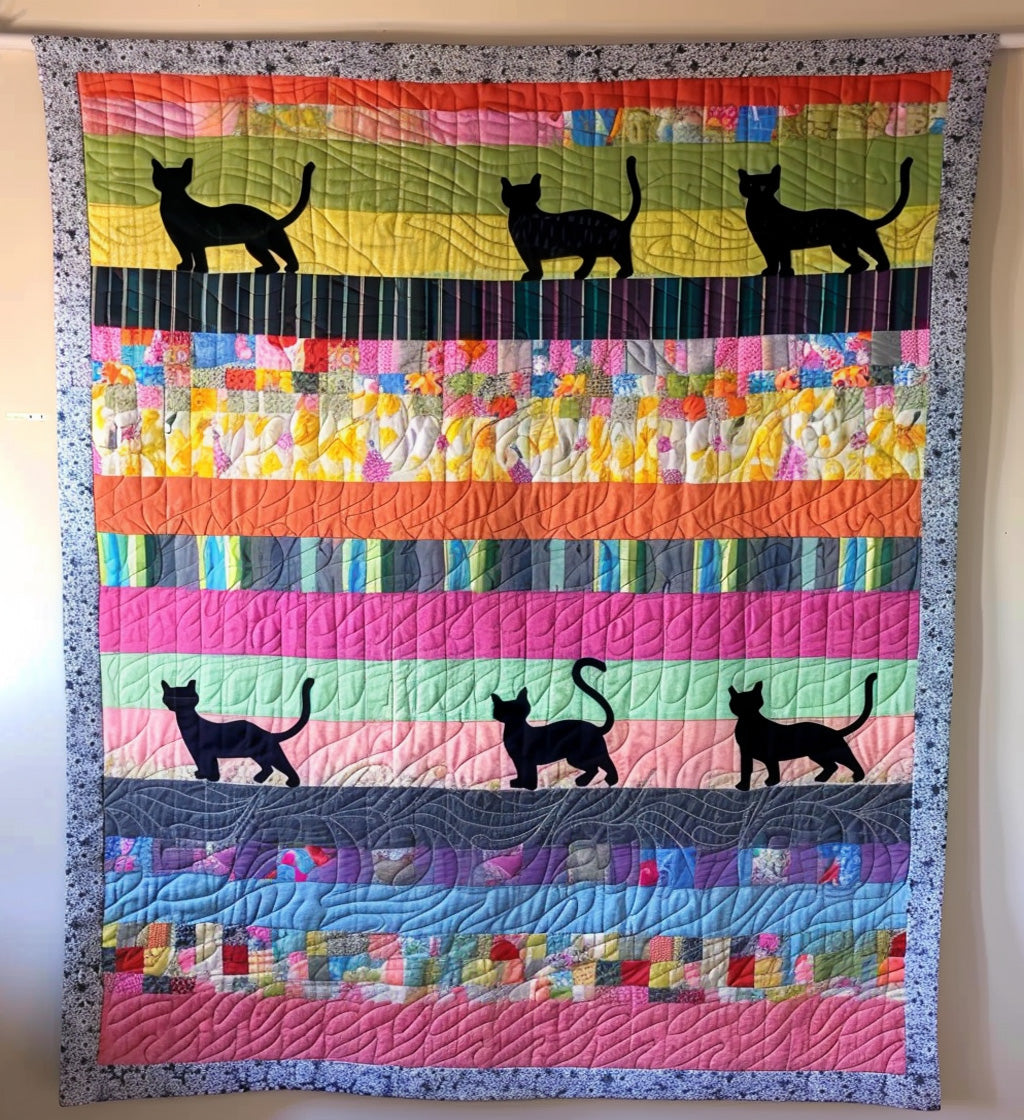 Cat's Meow Quilted Blanket - Throw (55" x 60")