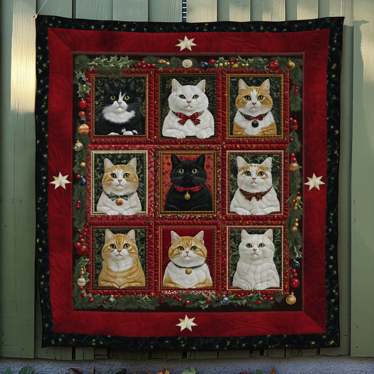 Catmas Celebration Quilted Blanket - Throw (55" x 60")