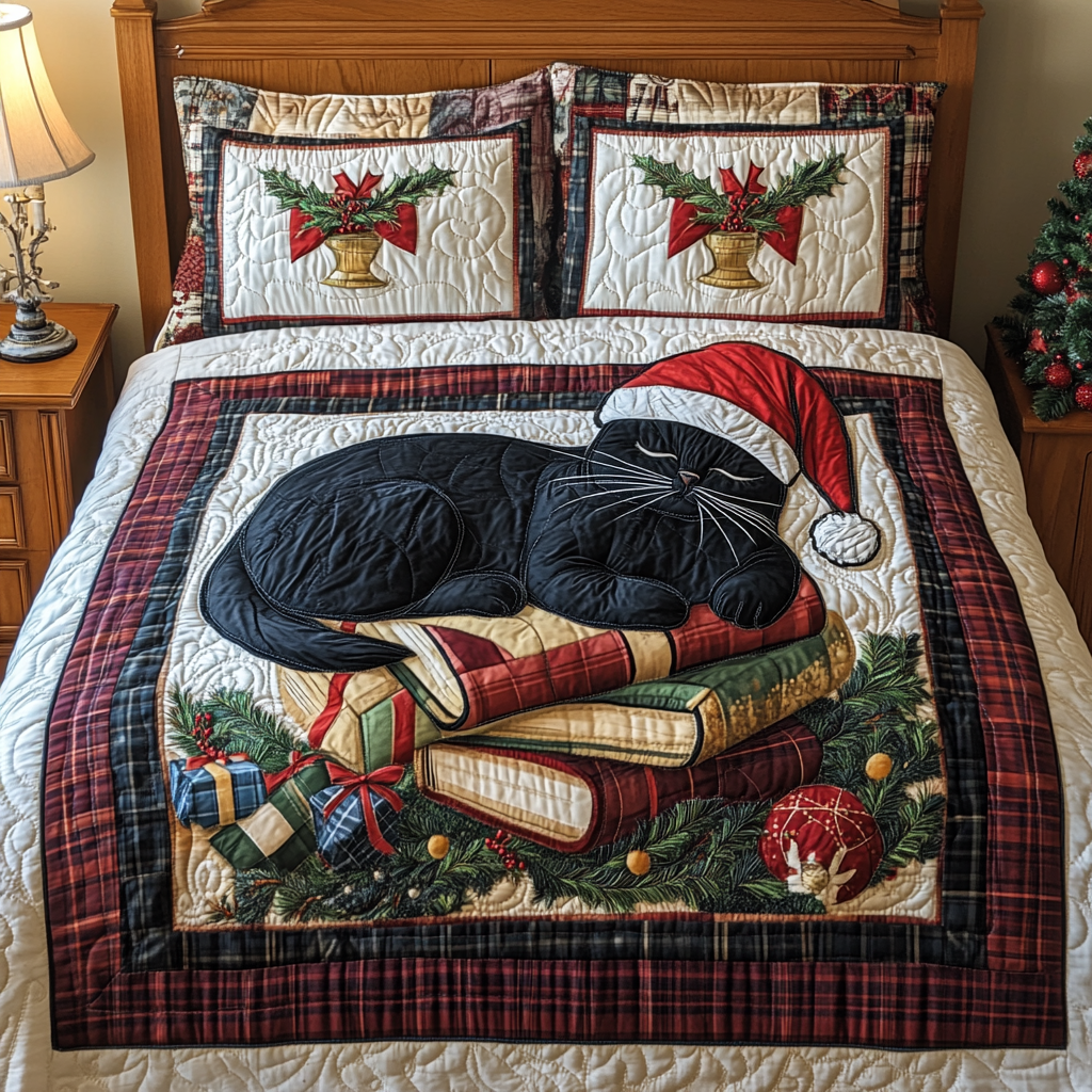 Catnap And Classics 3-Piece Quilted Bedding Set - Single (59" x 70")