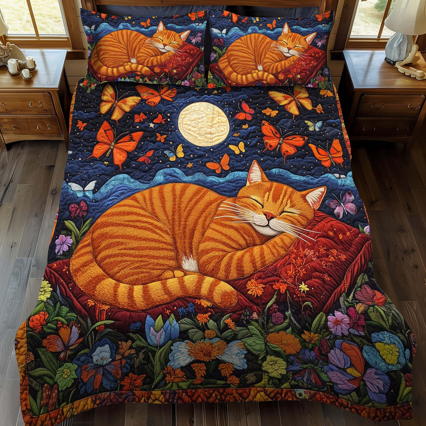 Catnap Haven 3-Piece Quilted Bedding Set - Single (59" x 70")