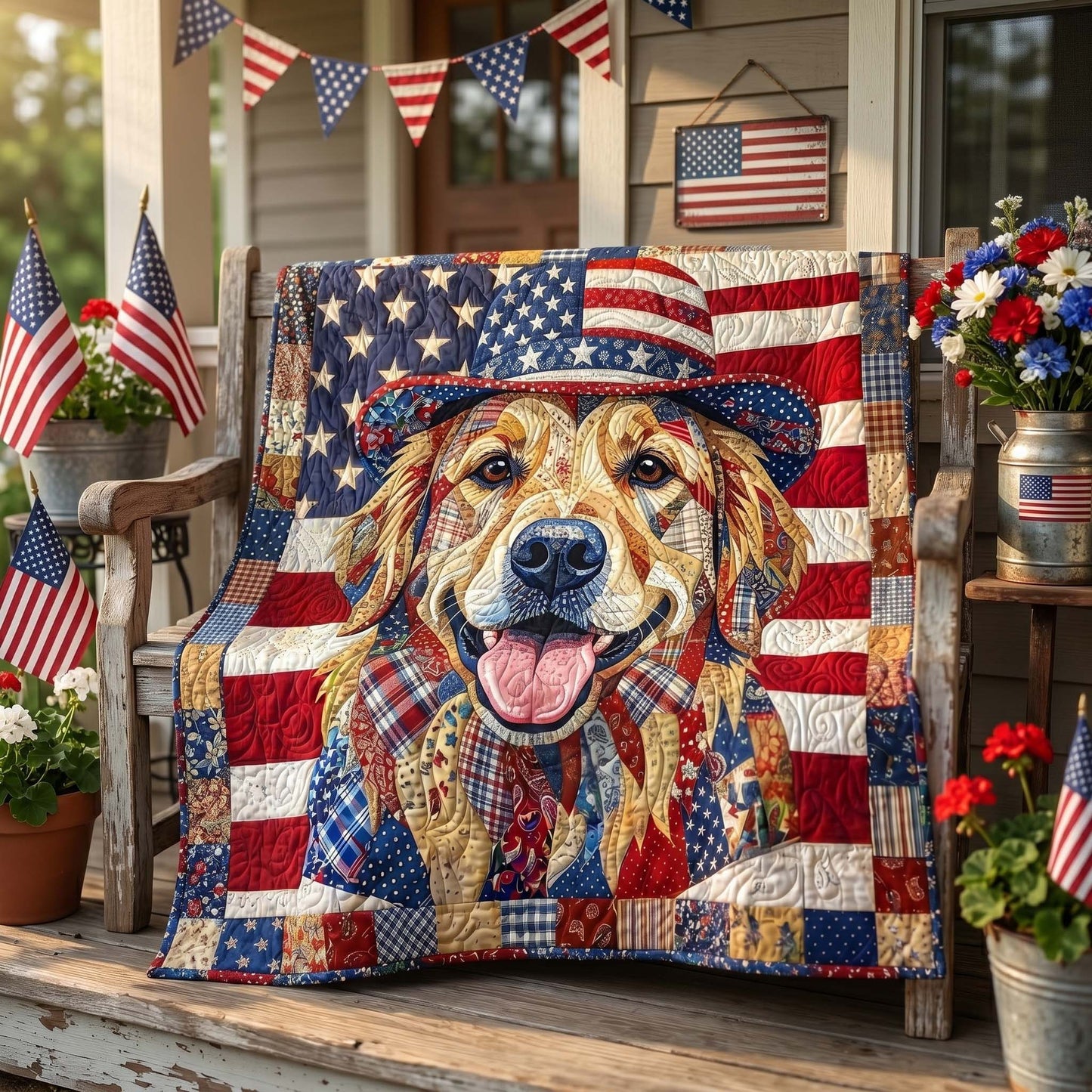 Celebration Golden Retriever Quilted Blanket - Baby (30" x 40") - Pack 1