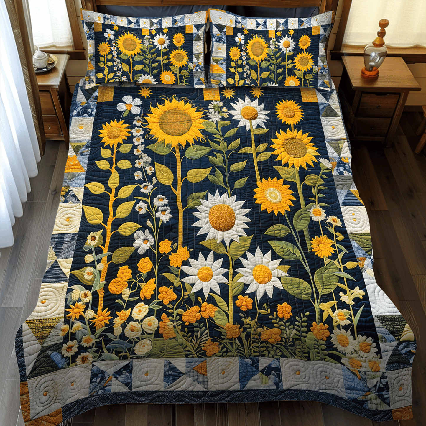 Celestial Garden 3-Piece Quilted Bedding Set - Single (59" x 70")