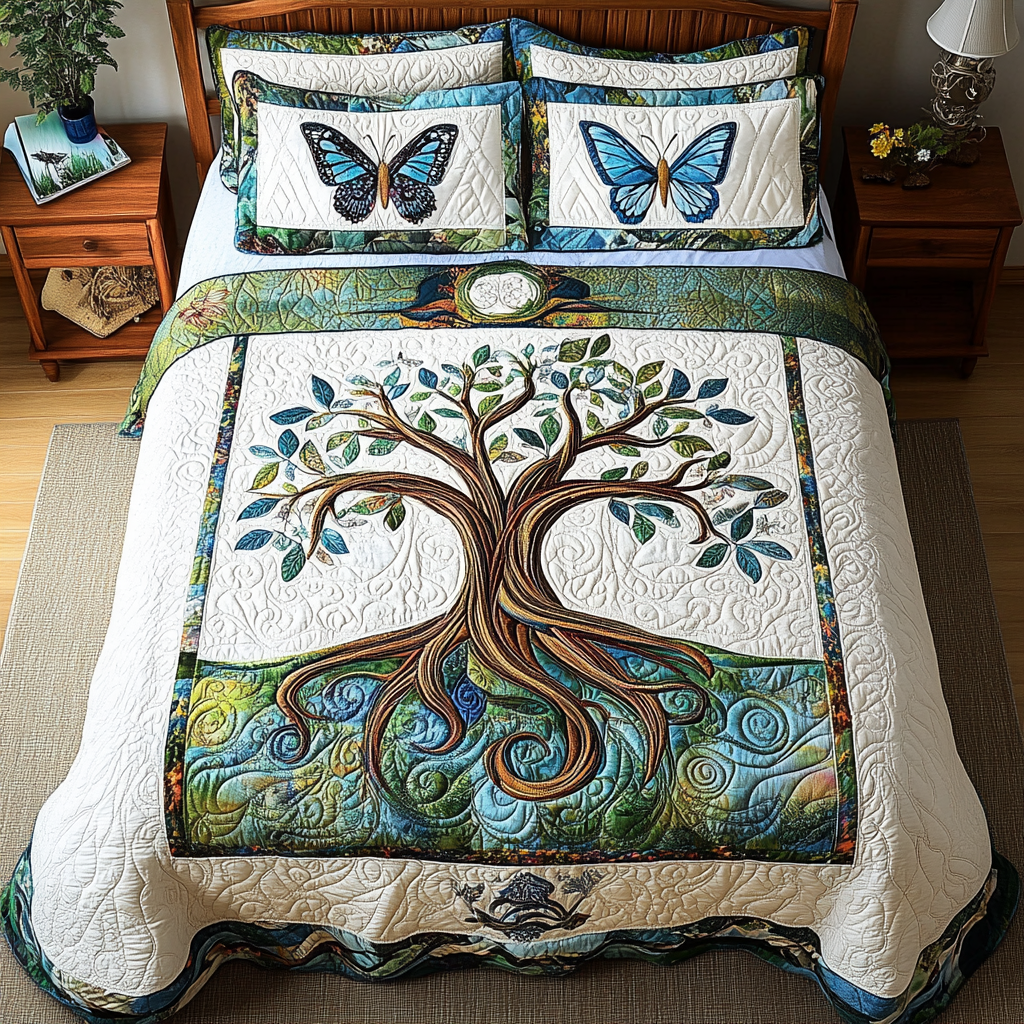 Celestial Canopy 3-Piece Quilted Bedding Set - Single (59" x 70")