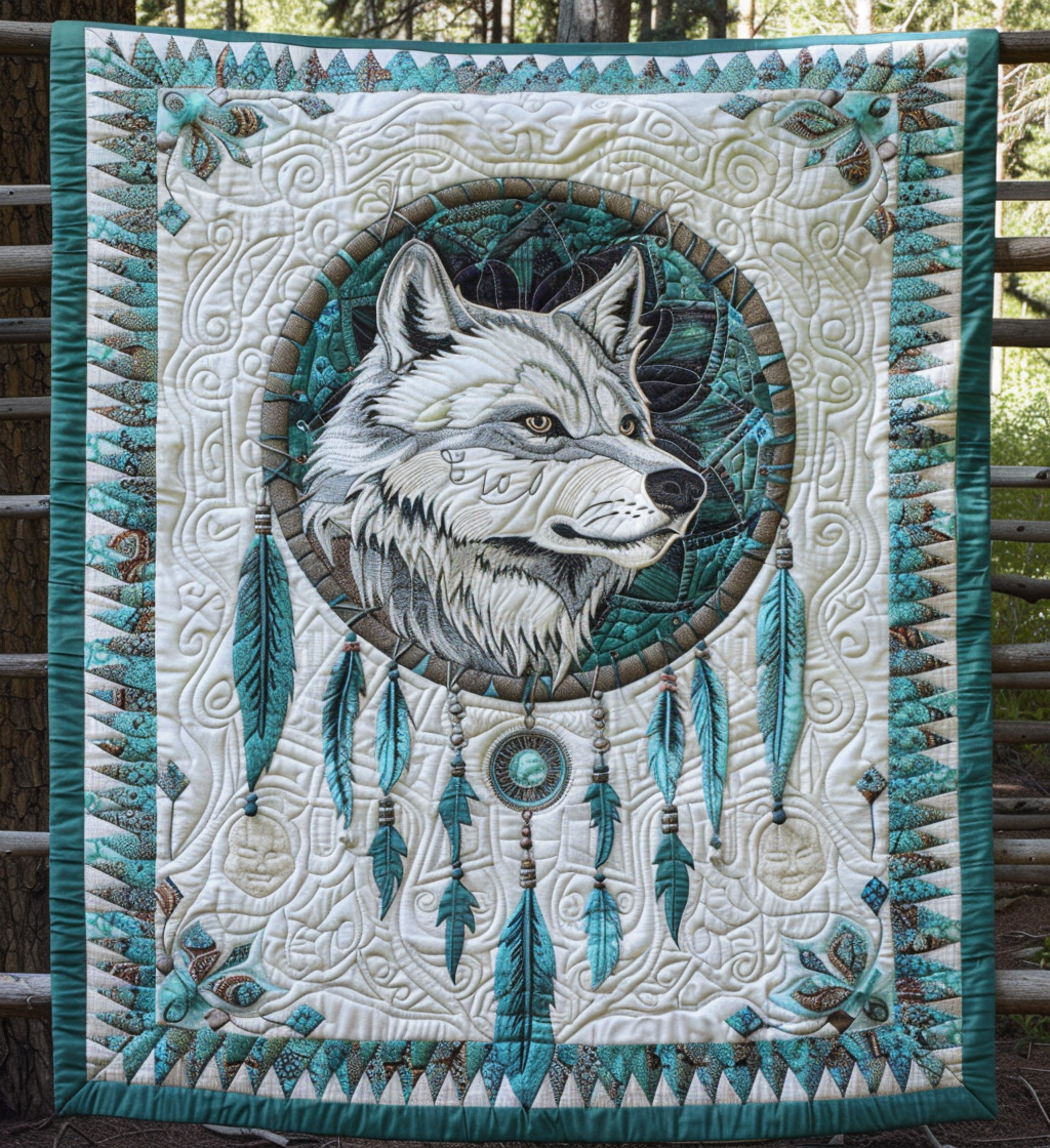 Celestial Howl Quilted Blanket - Throw (55" x 60")