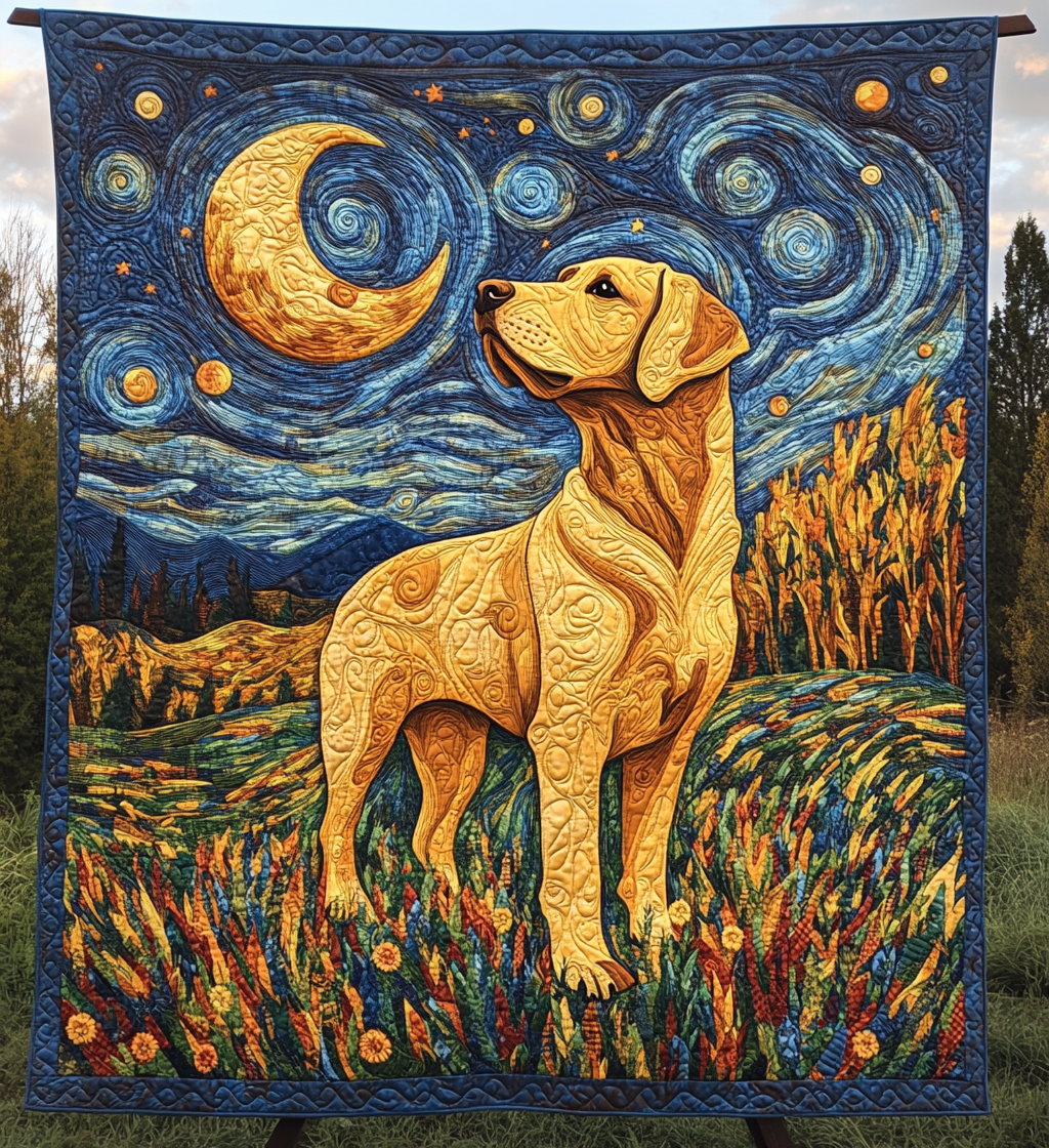 Celestial Labrador Quilted Blanket - Throw (55" x 60")