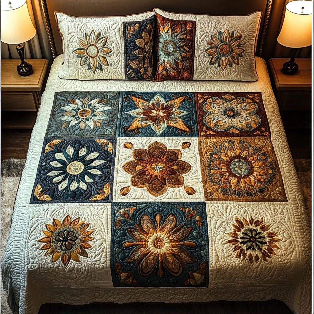 Celestial Mandala 3-Piece Quilted Bedding Set - Single (59" x 70")