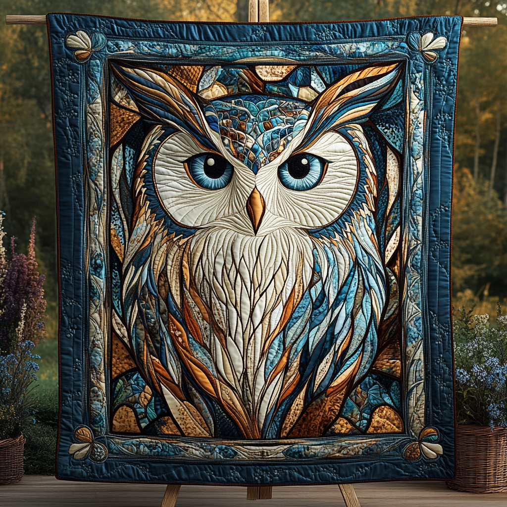 Celestial Owl Quilted Blanket - Throw (55" x 60")