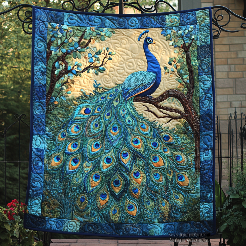 Celestial Plumage Quilted Blanket - Throw (55" x 60")