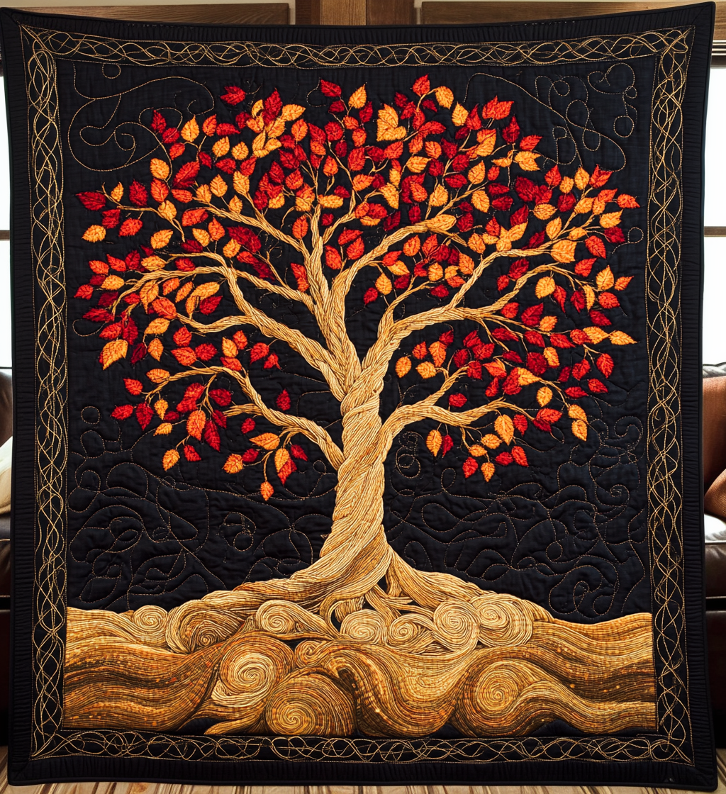 Celestial Roots Quilted Blanket - Throw (55" x 60")