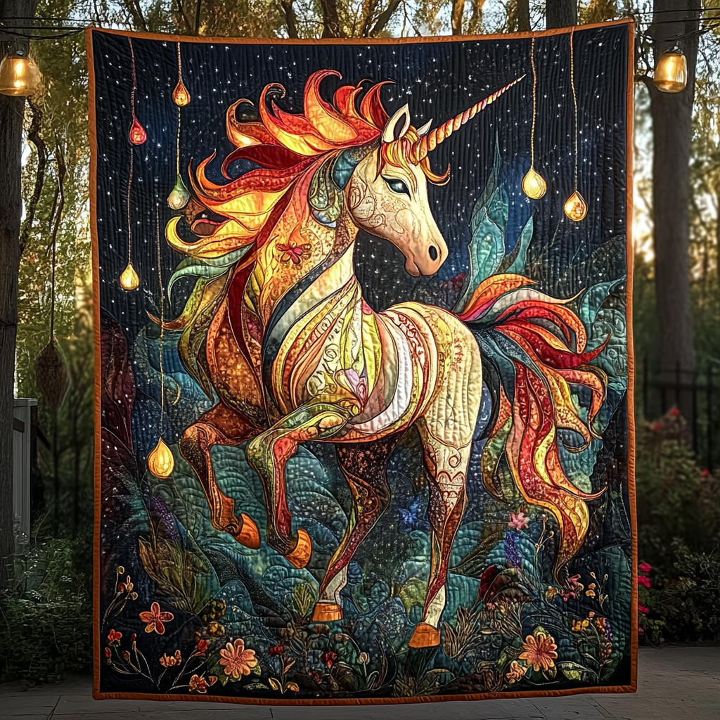 Celestial Unicorn Quilted Blanket - Throw (55" x 60")