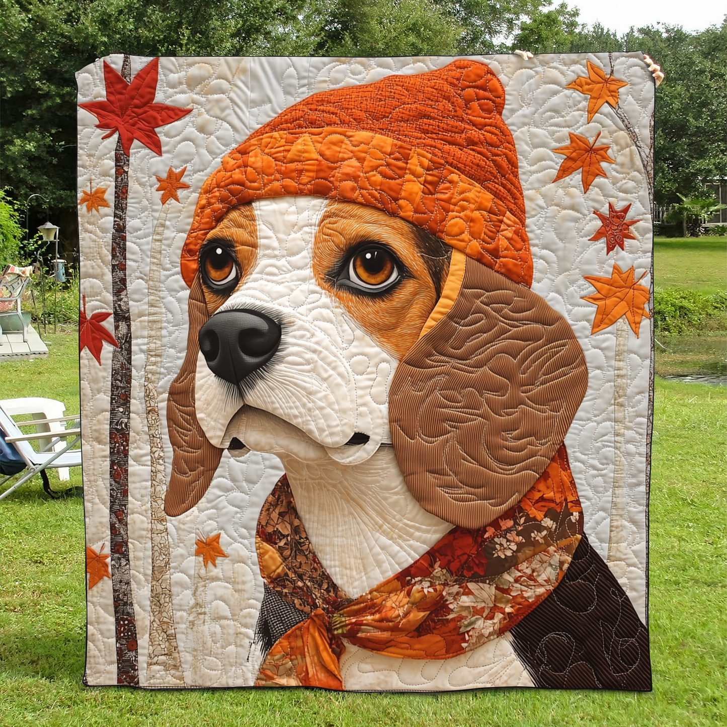 Charming Beagle Quilted Blanket - Throw (55" x 60")