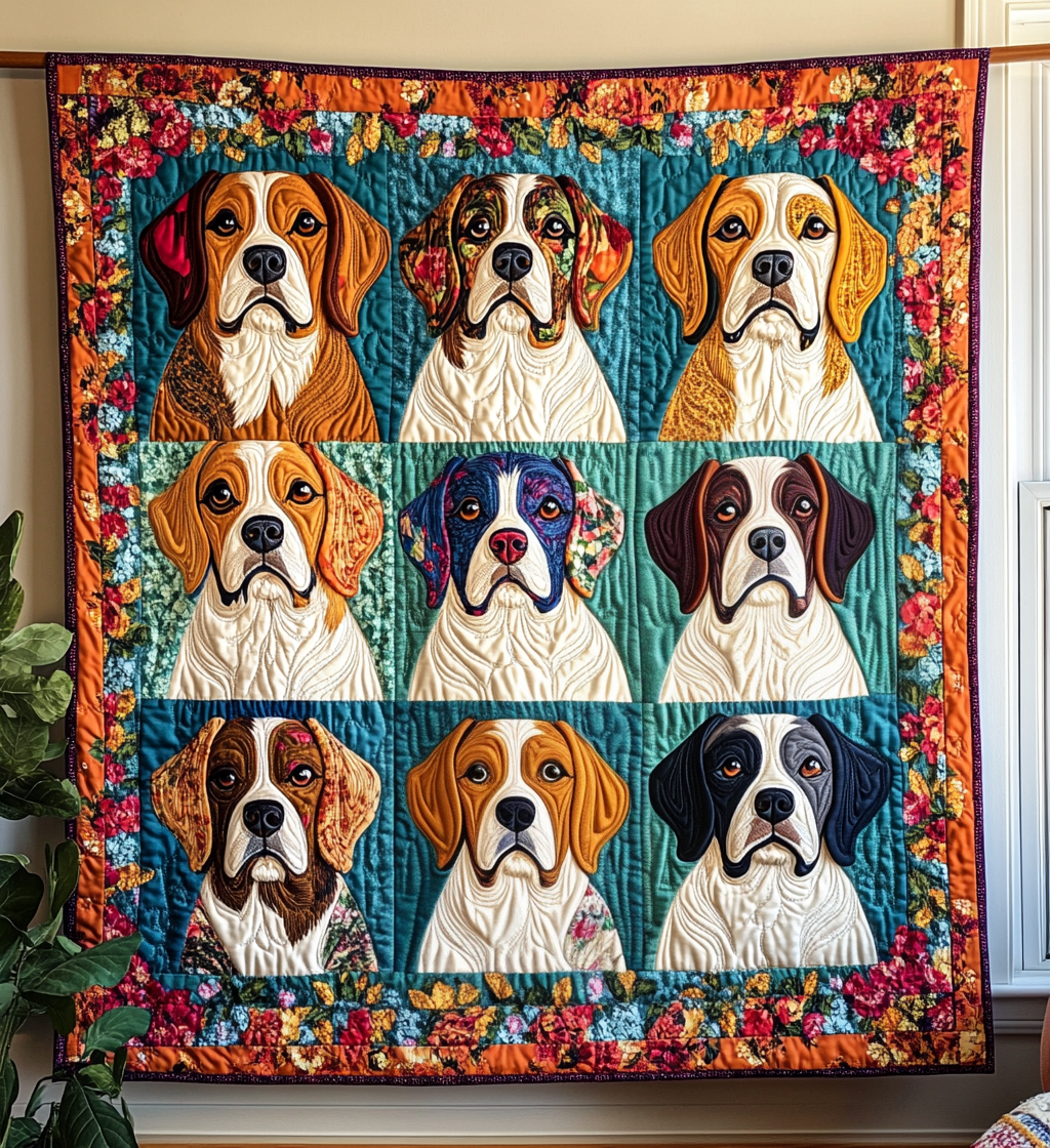 Charming Beagle Quilted Blanket - Throw (55" x 60")
