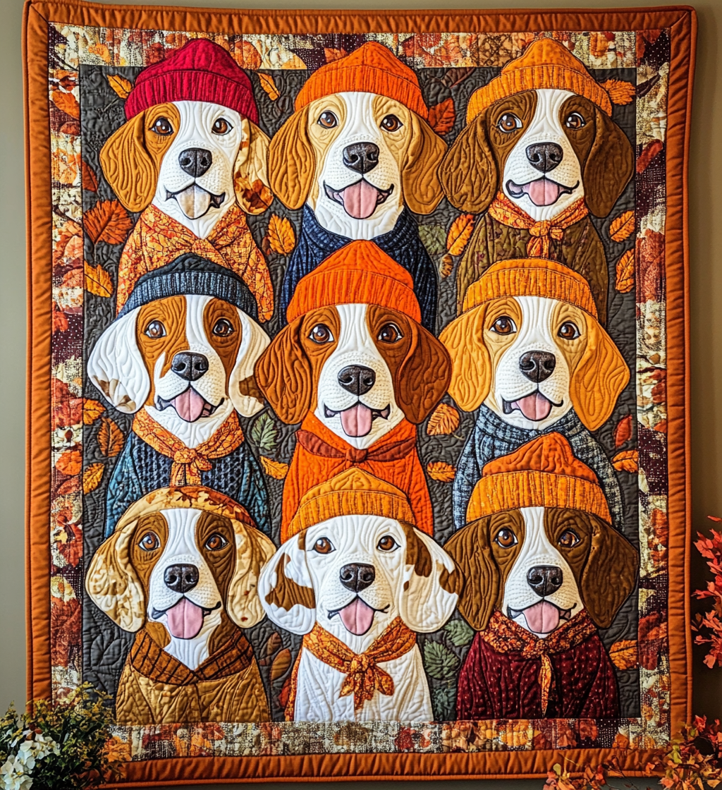 Charming Beagle Quilted Blanket - Throw (55" x 60")