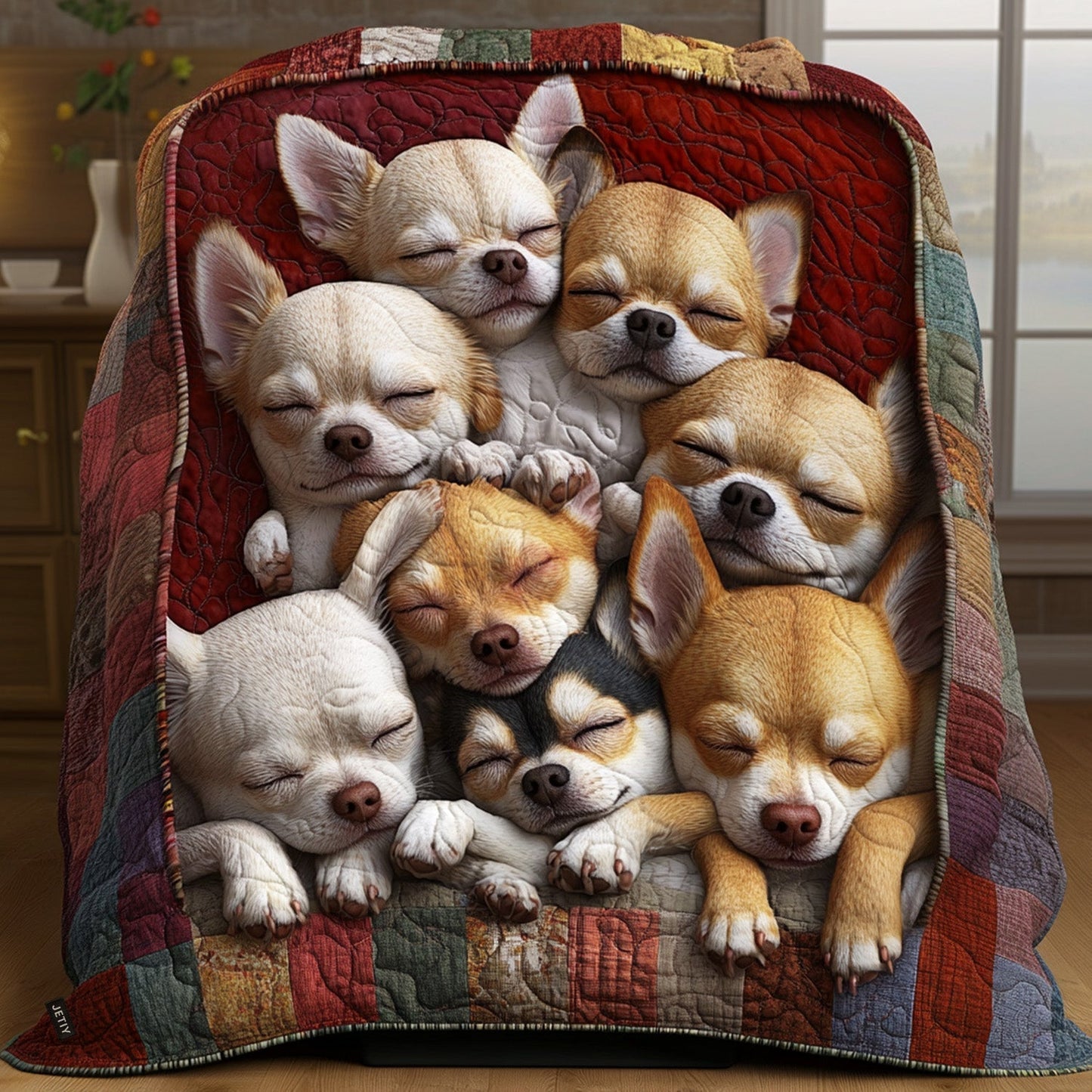 Charming Chihuahuas Quilted Blanket - Throw (55" x 60")