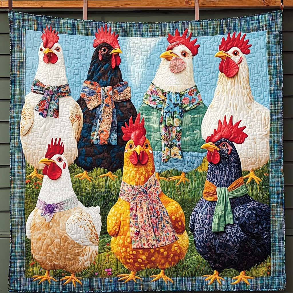 Cheerful Flock Quilted Blanket - Throw (55" x 60")